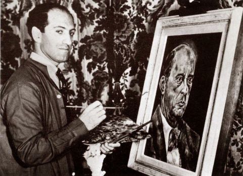 George Gerswhin realizando un retrato do seu admirado (!!) Arnold Schönberg