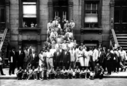 Reunión de músicos en Harlem , NY , 1933